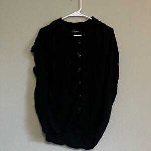Madewell black short-sleeve courier button-down shirt size small business casual